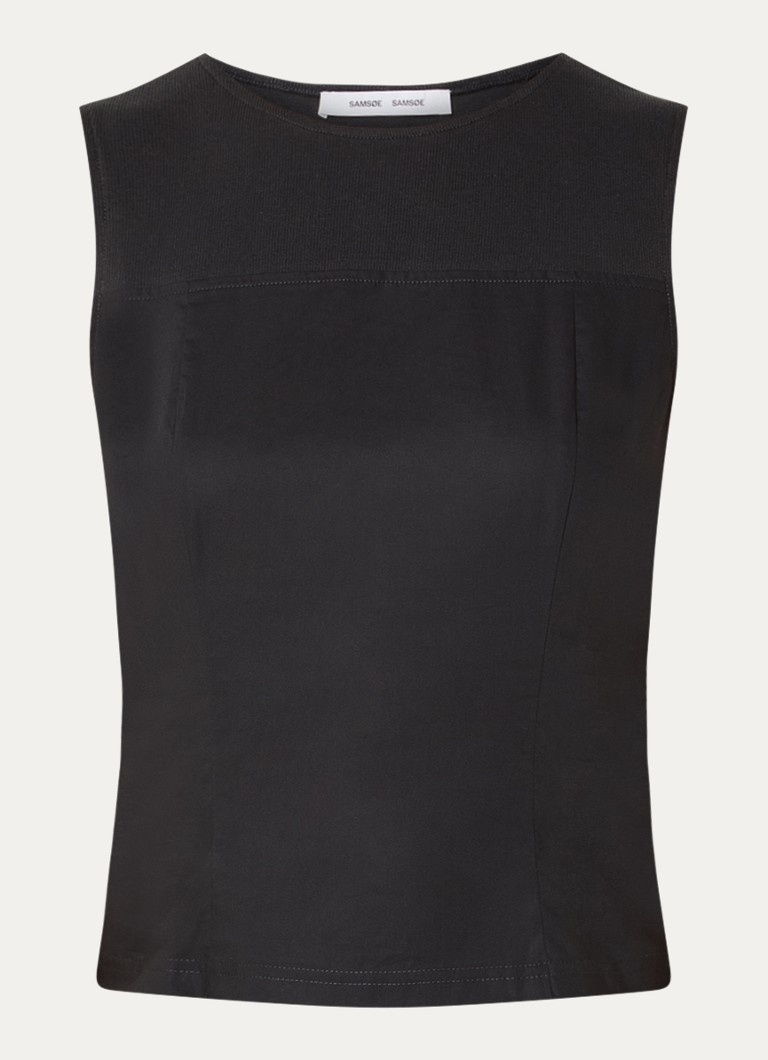 SAMSØE SAMSØE Dames Sathea tanktop met ronde hals in de kleur Antraciet, maat: S