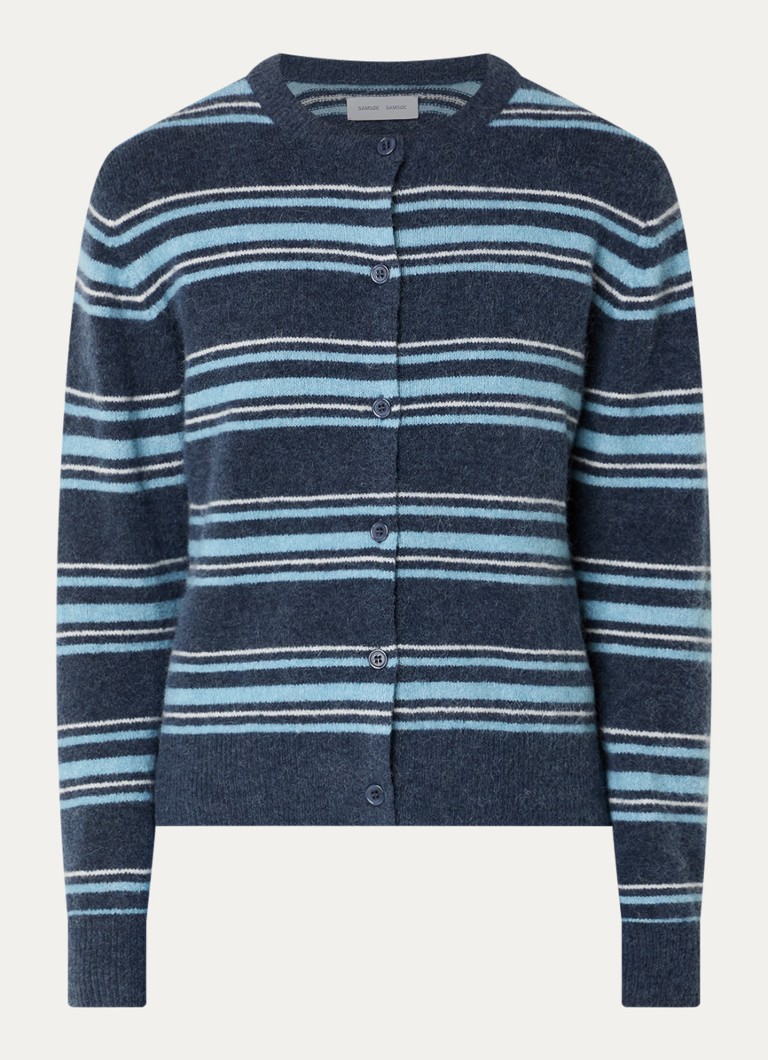 SAMSØE SAMSØE Dames Nor fijngebreid vest in alpaca wolblend in de kleur Indigo, maat: S