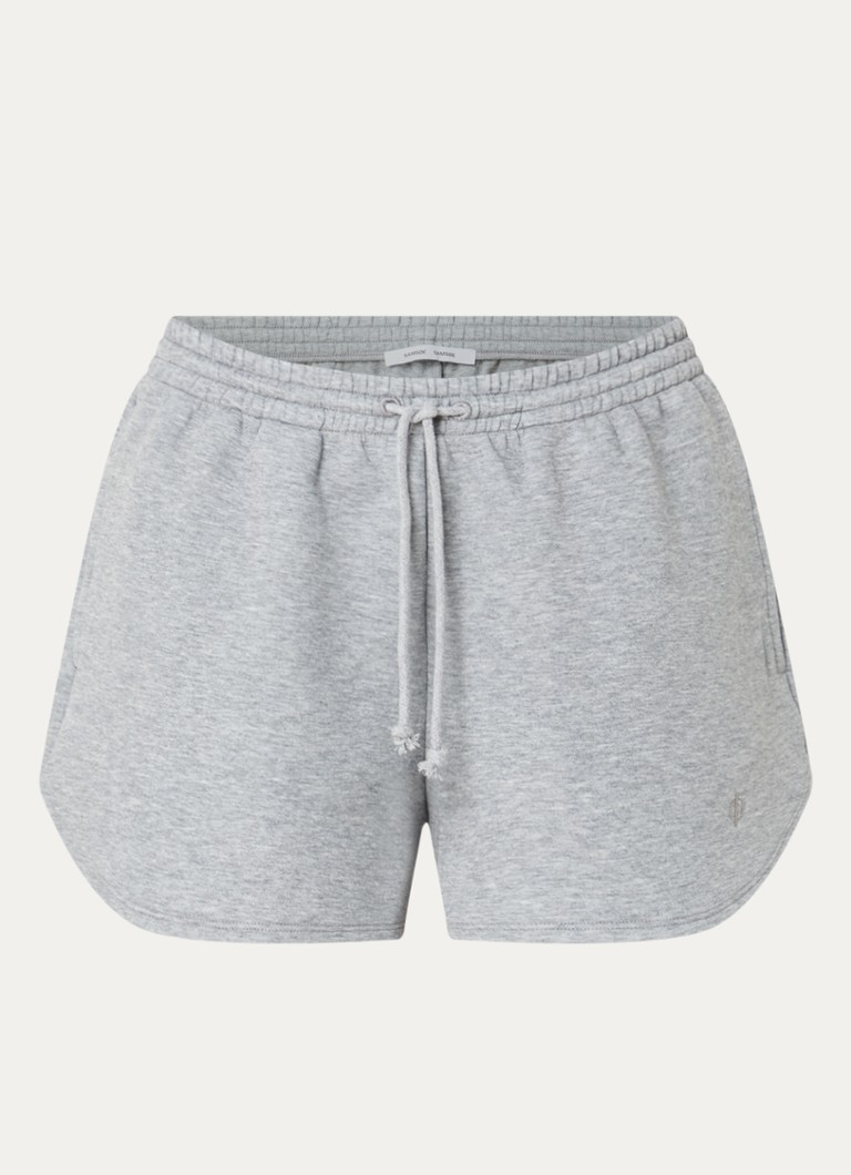 SAMSØE SAMSØE Dames Saalice high waist straight fit korte joggingsbroek in de kleur Grijsmele, maat: XS