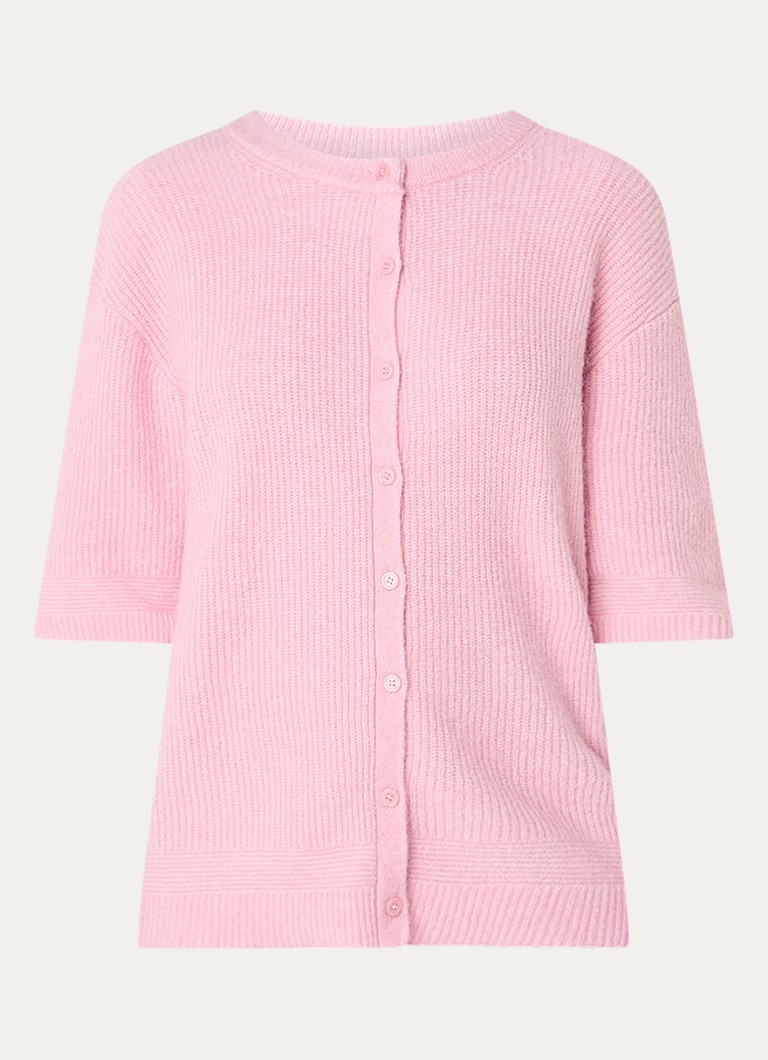 SAMSØE SAMSØE Dames Saanoura fijngebreid vest in alpaca wolblend in de kleur Roze, maat: S