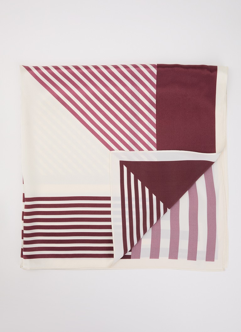 SAMSØE SAMSØE Dames Saelli sjaal van zijde met print 90 x 90 cm in de kleur Kersenrood, maat: ONE SIZE