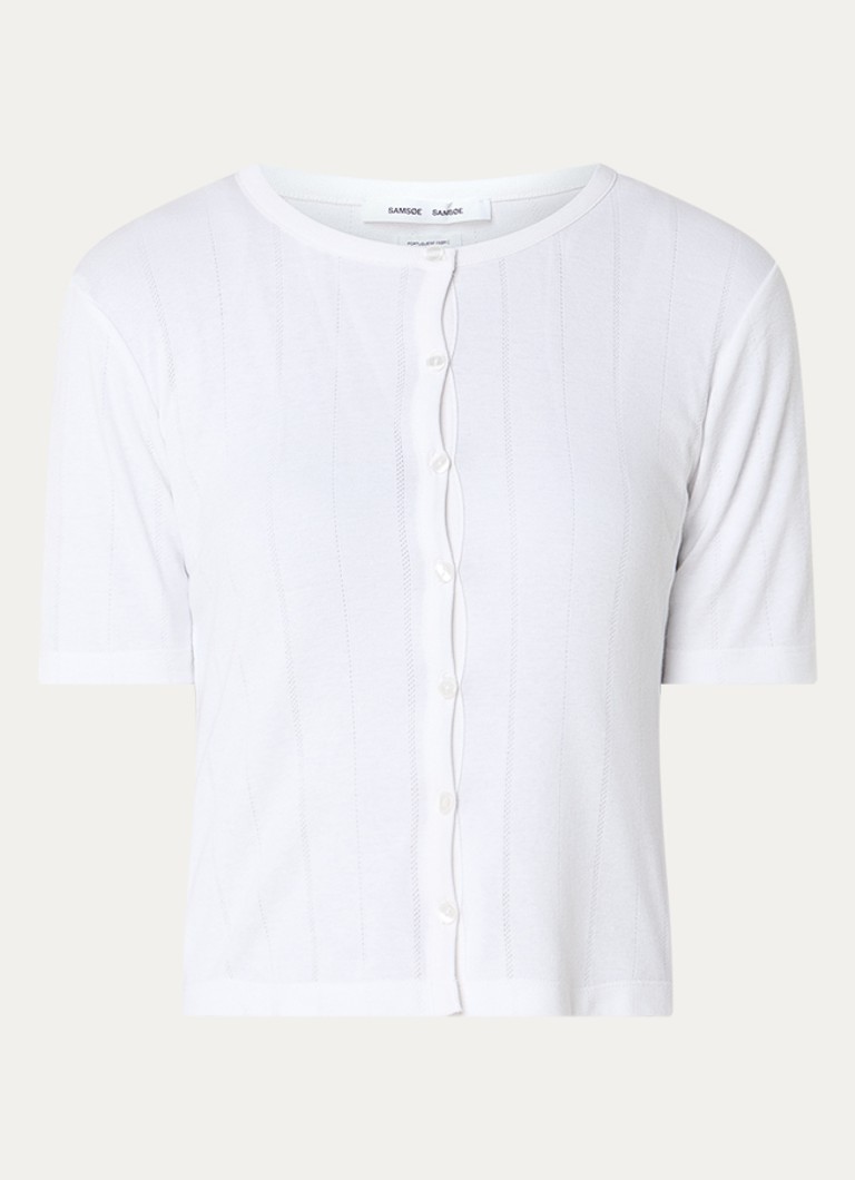 SAMSØE SAMSØE Dames Sajuni T-shirt met ronde hals in de kleur Wit, maat: M