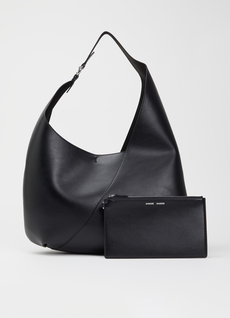 SAMSØE SAMSØE Dames Sakaia schoudertas van leer met uitneembaar etui in de kleur Zwart, maat: ONE SIZE