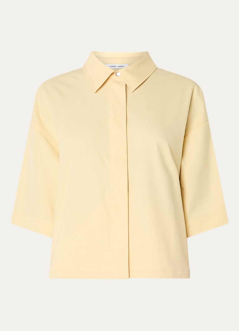 SAMSØE SAMSØE Dames Salulu blouse met stretch in de kleur Lichtgeel, maat: M