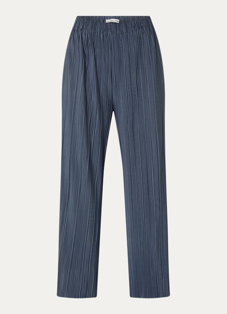 SAMSØE SAMSØE Dames Uma high waist straight fit broek met steekzakken in de kleur Blauwgrijs, maat: L