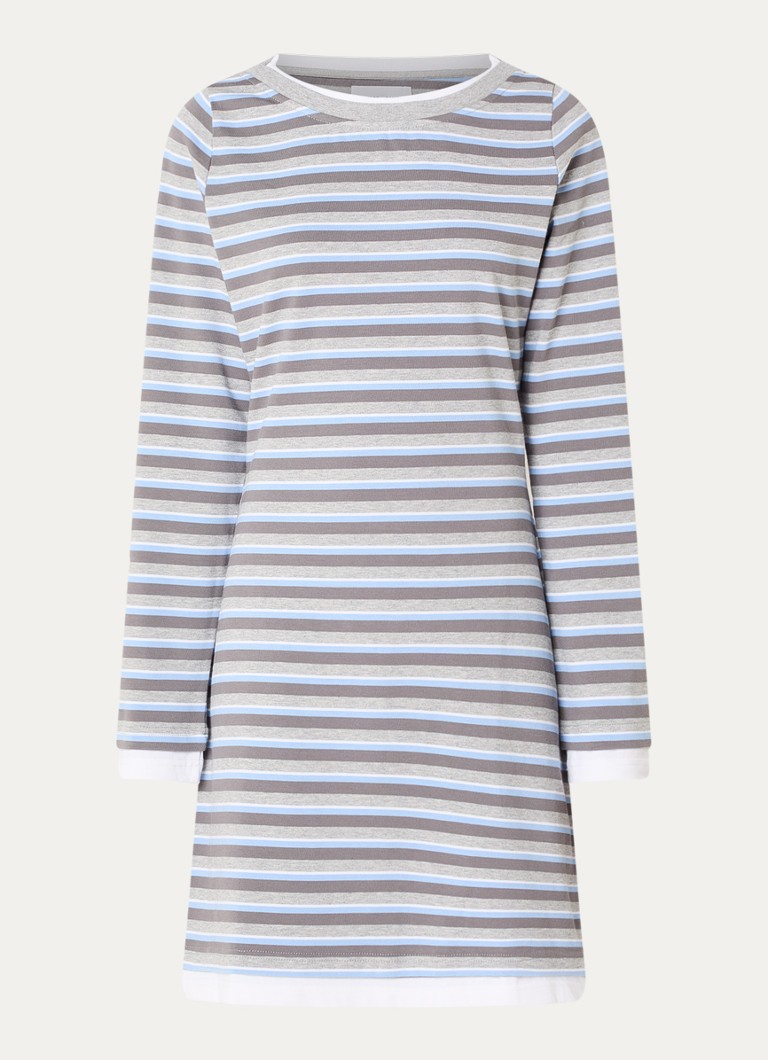 SAMSØE SAMSØE Dames Samadison midi T-shirt jurk met streepprint in de kleur Rood, maat: L