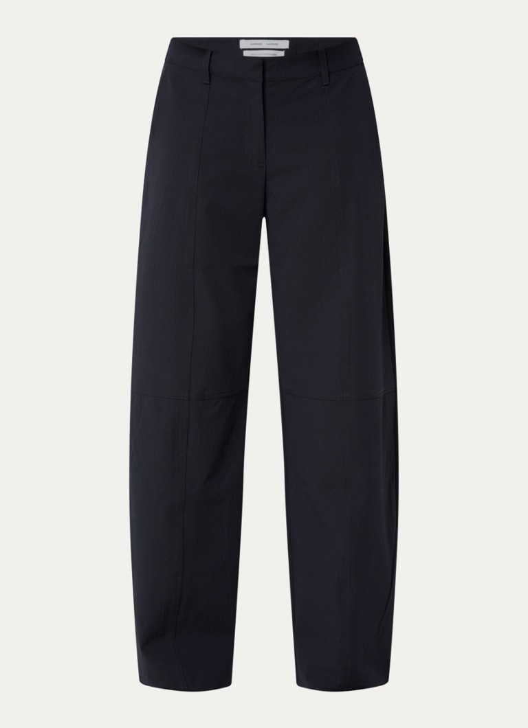 SAMSØE SAMSØE Dames Sabianca high waist wide fit broek met steekzakken in de kleur Donkerblauw, maat: M