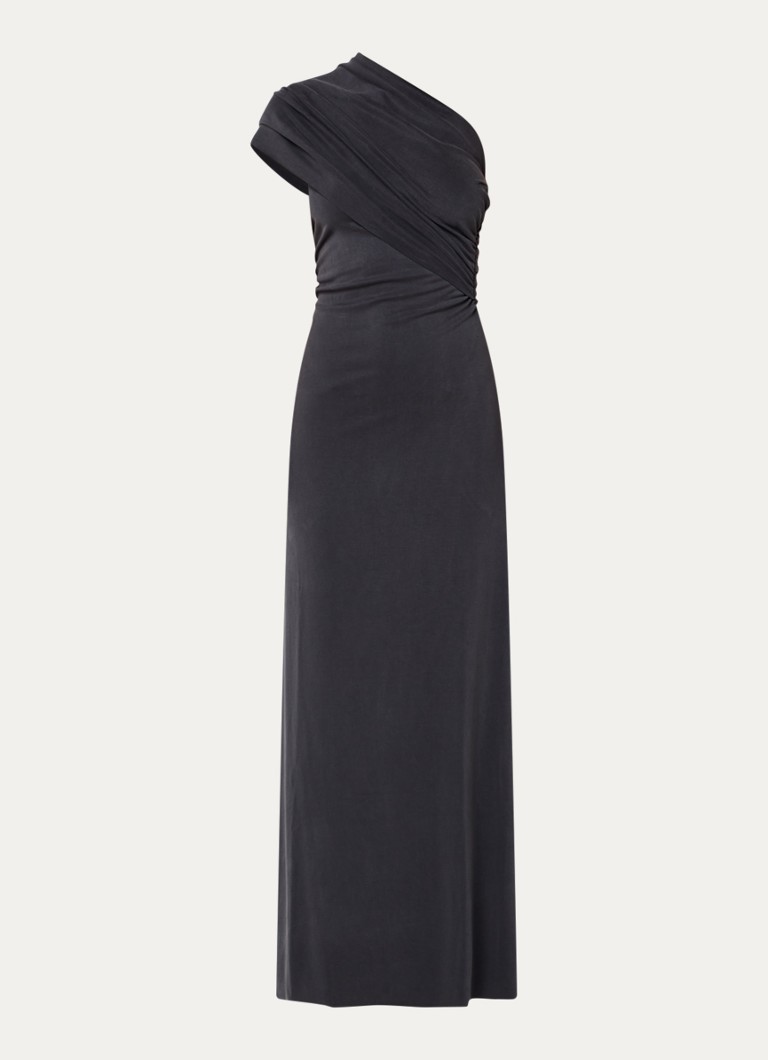 SAMSØE SAMSØE Dames Sasusu maxi jurk met asymmetrische hals in de kleur Zwart, maat: M