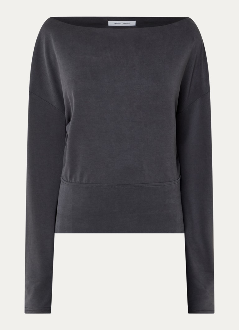 SAMSØE SAMSØE Dames Sasusu top met boothals in de kleur Zwart, maat: XS