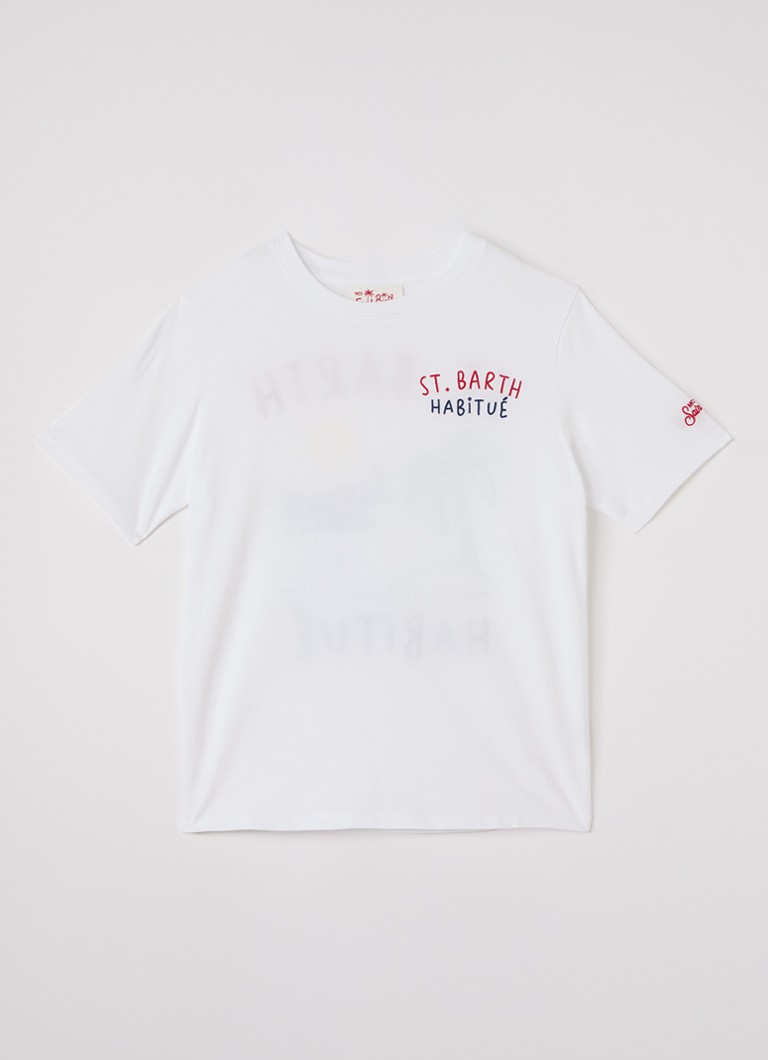 MC2 Saint Barth Jongens Portland T-shirt met borduring in de kleur Wit, maat: 152