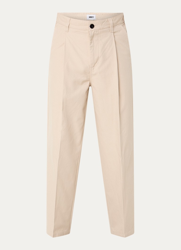 Obey Heren Dean straight leg jeans met gekleurde wassing in de kleur Creme, maat: 30