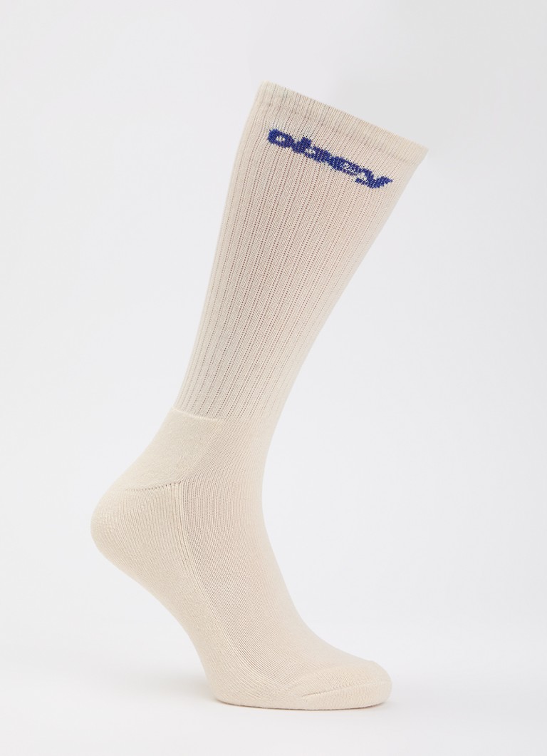 Obey Heren Sportsokken met logo in de kleur Beige, maat: OS
