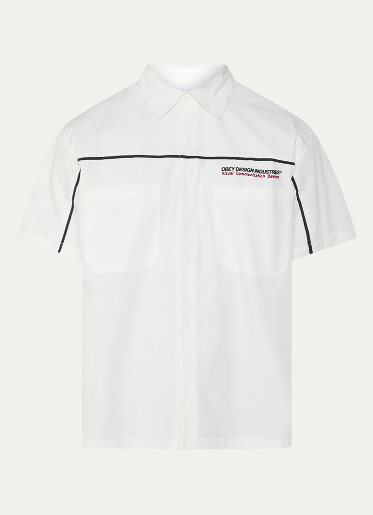 Obey Heren Camber regular fit overhemd met borstzak in de kleur Wit, maat: L