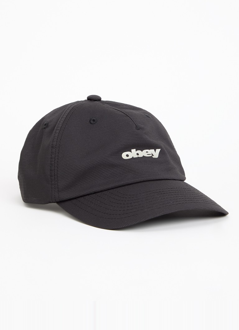 Obey Heren Stride 5 pet met logo in de kleur Zwart, maat: One Size
