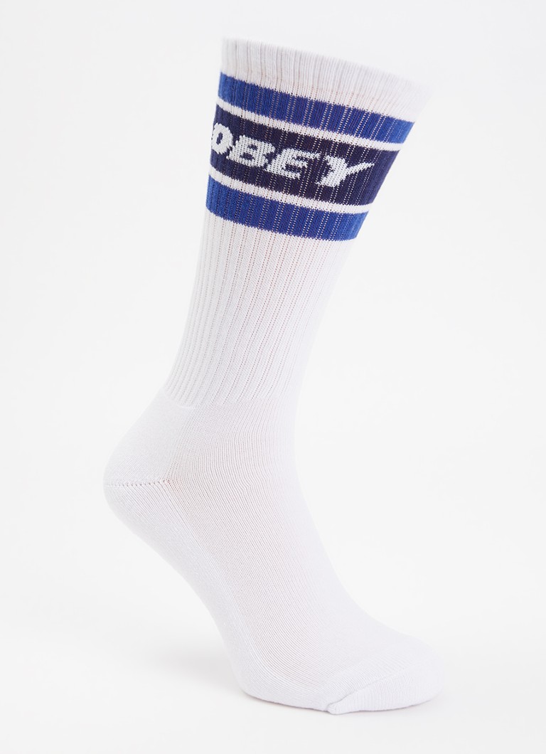 Obey Heren Cooper sokken met logo in de kleur Blauw, maat: One Size