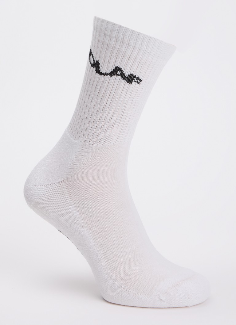 OLAF Dames Wavy Drift sportsokken met logo in de kleur Wit, maat: One Size