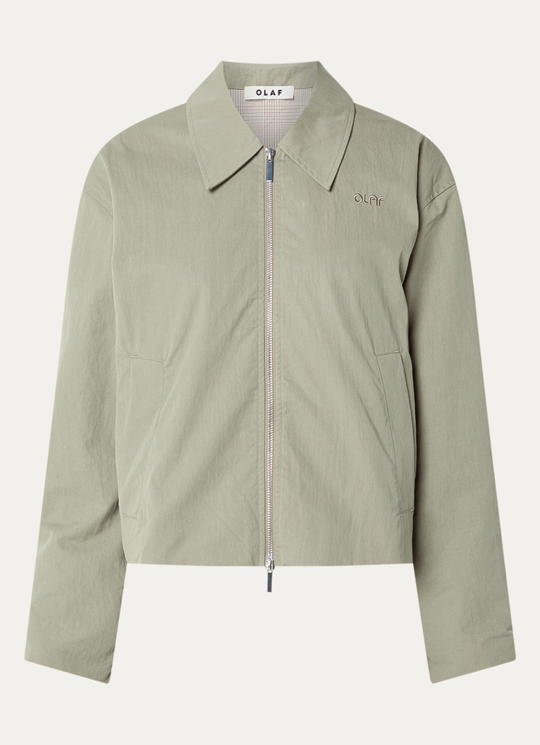 OLAF Dames Jack met logo en steekzakken in de kleur Khaki, maat: S