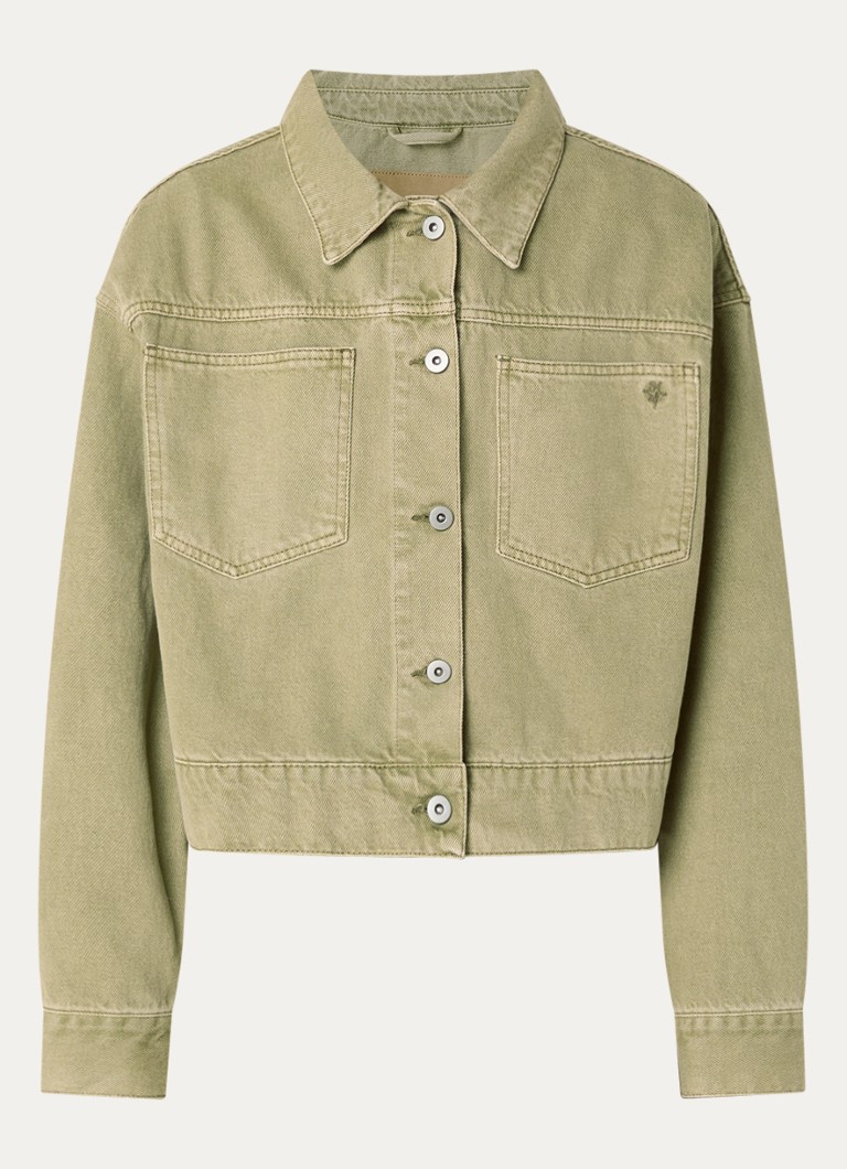 OLAF Dames Spijkerjas met borstzakken in de kleur Khaki, maat: M