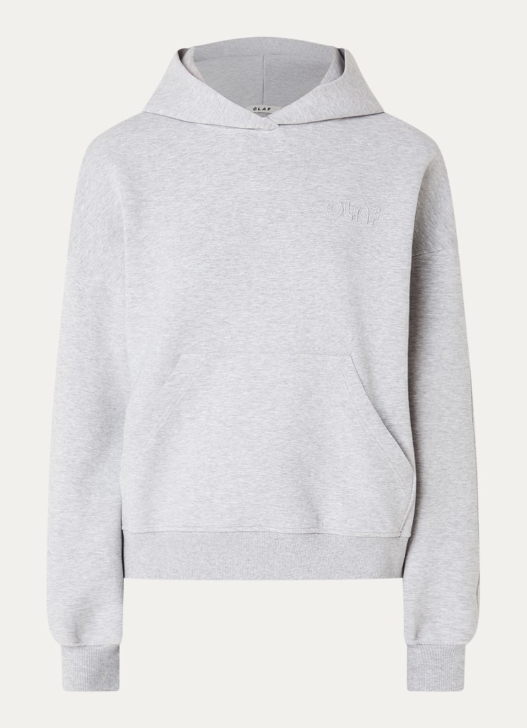OLAF Dames Hoodie met logo in de kleur Grijsmele, maat: M