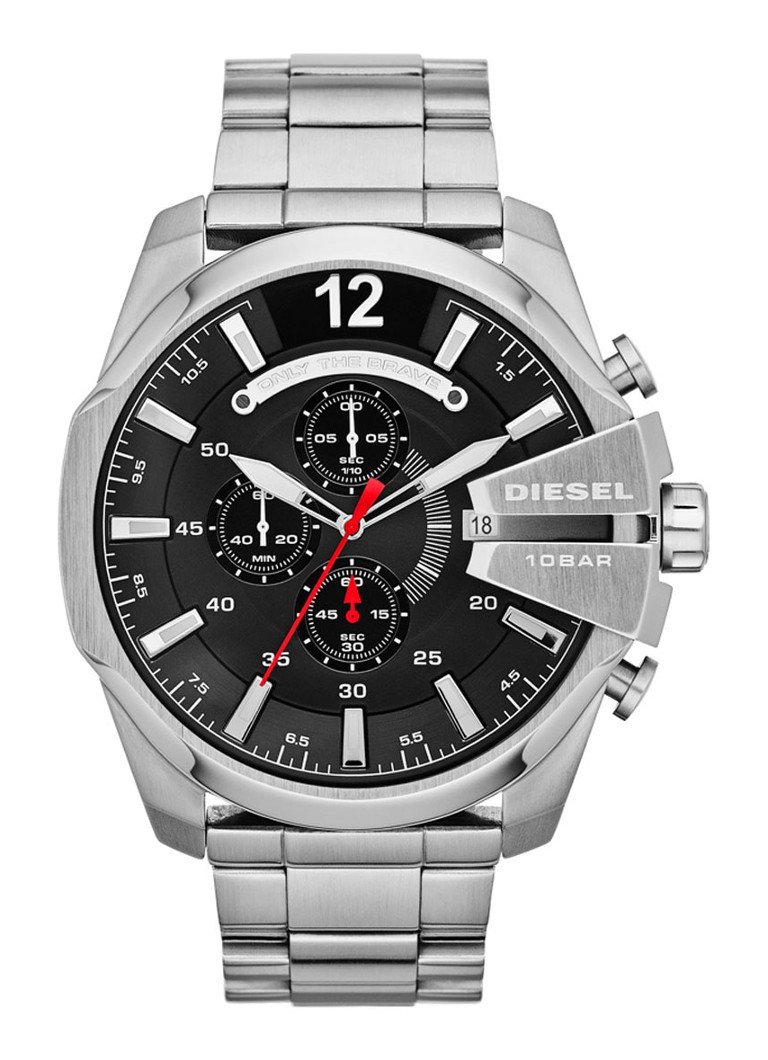 Diesel Heren Horloge Mega Chief DZ4308 in de kleur Zilver