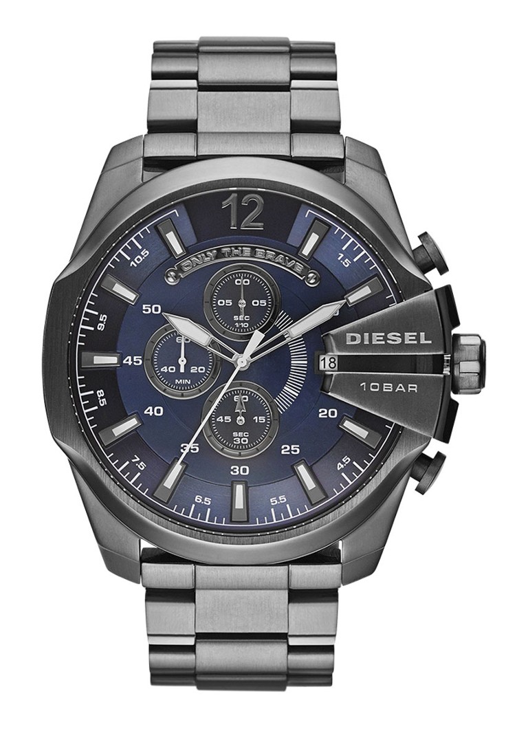 Diesel Heren Horloge Mega Chief DZ4329 in de kleur Grijs