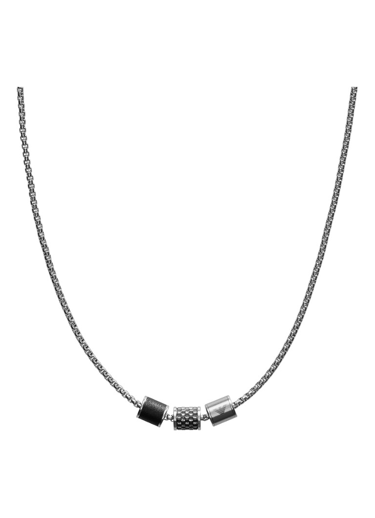Armani Heren Ketting Emporio Armani van roestvrijstaal EGS2383020 in de kleur Zilver