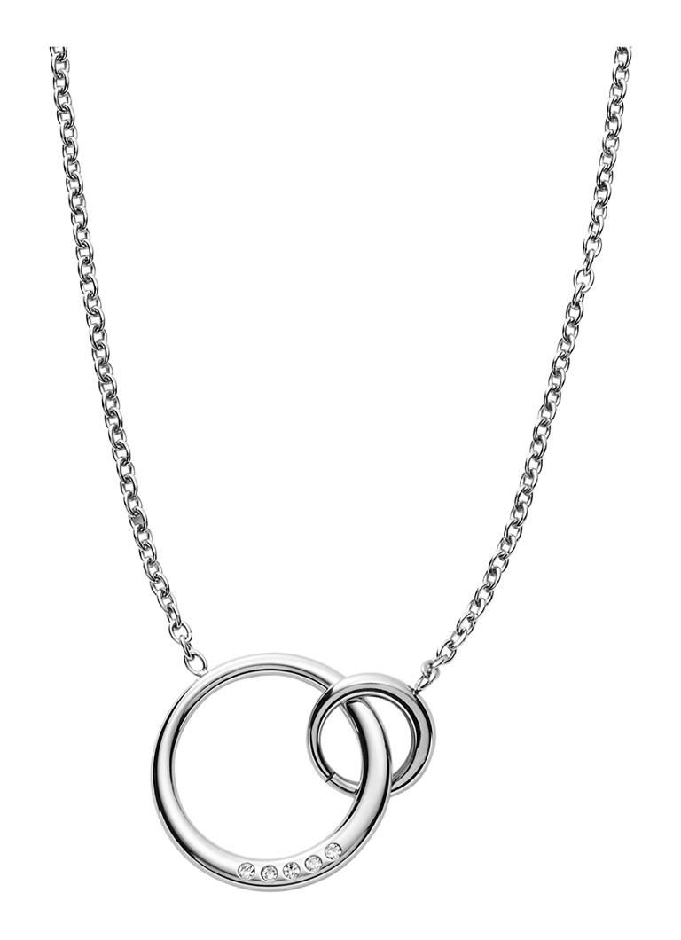 Skagen Dames Elin ketting met kristal SKJ1053040 in de kleur Zilver
