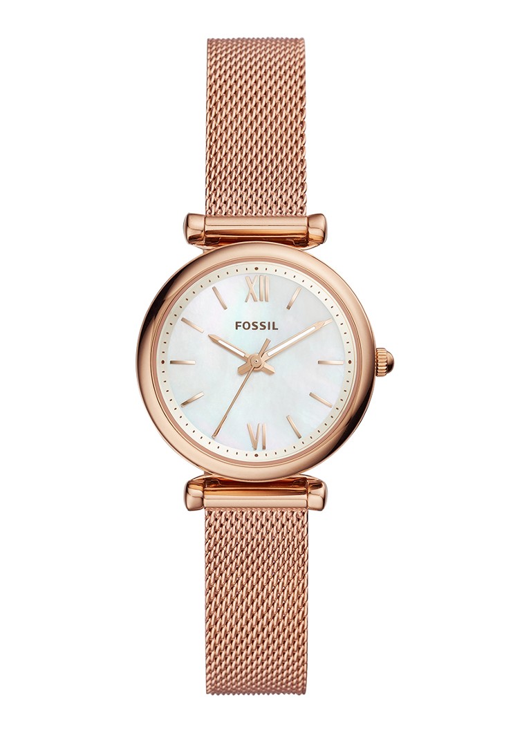 Fossil Dames Carlie Mini horloge ES4433 in de kleur Roségoud