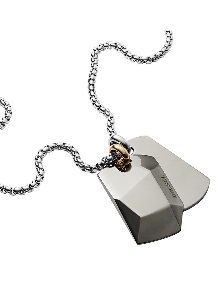 Diesel Heren Ketting met hanger DX1143040 in de kleur Zilver