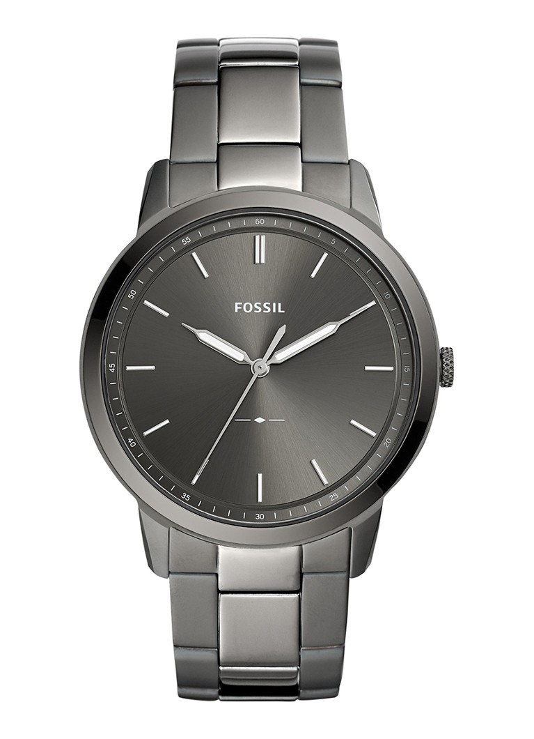 Fossil Heren The minimalist horloge FS5459 in de kleur Grijs