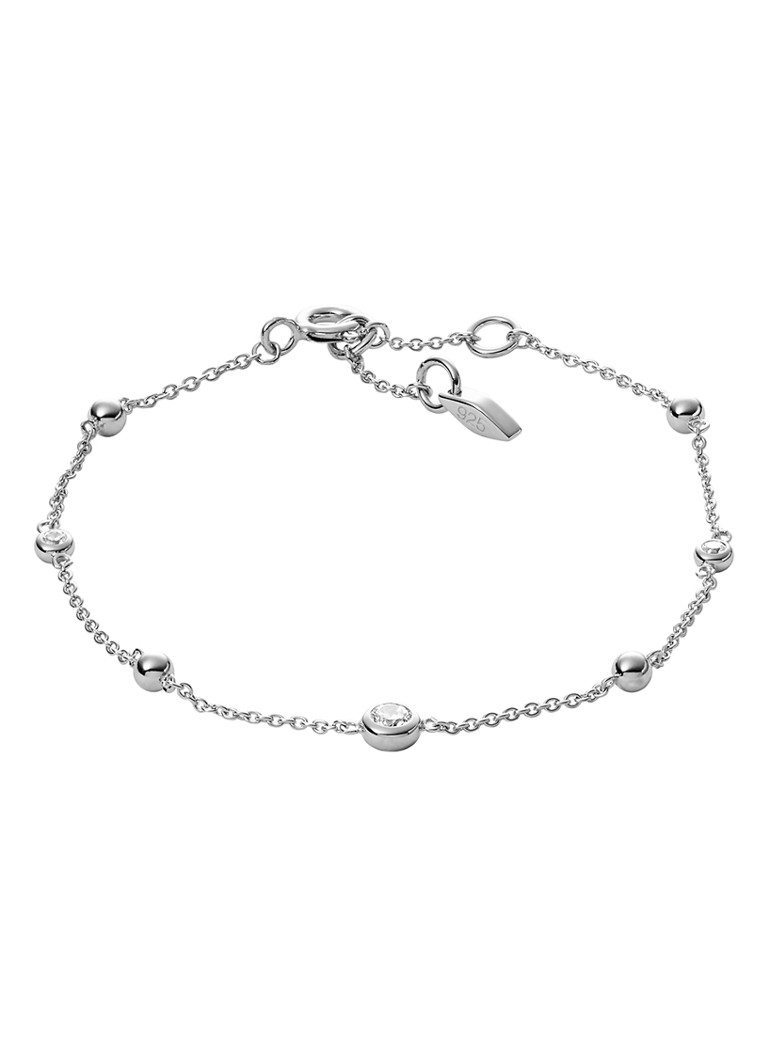 Fossil Dames Armband van zilver met zirkonia JFS00452040 in de kleur Zilver