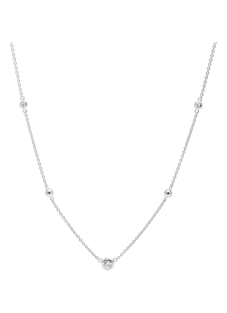 Fossil Dames Ketting van zilver met zirkonia JFS00453040 in de kleur Zilver