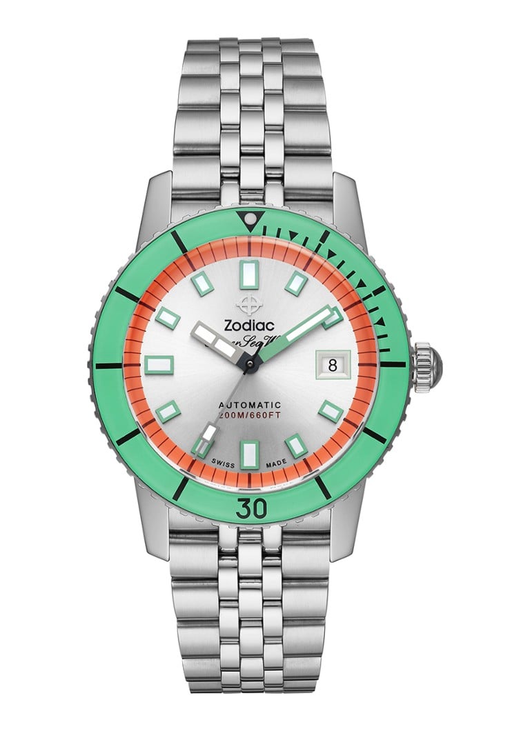 Zodiac Heren Super Seawolf horloge ZO9269 in de kleur Zilver