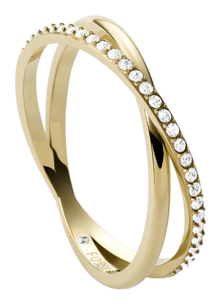 Fossil Dames Ring met glassteen JF03752710 in de kleur Goud