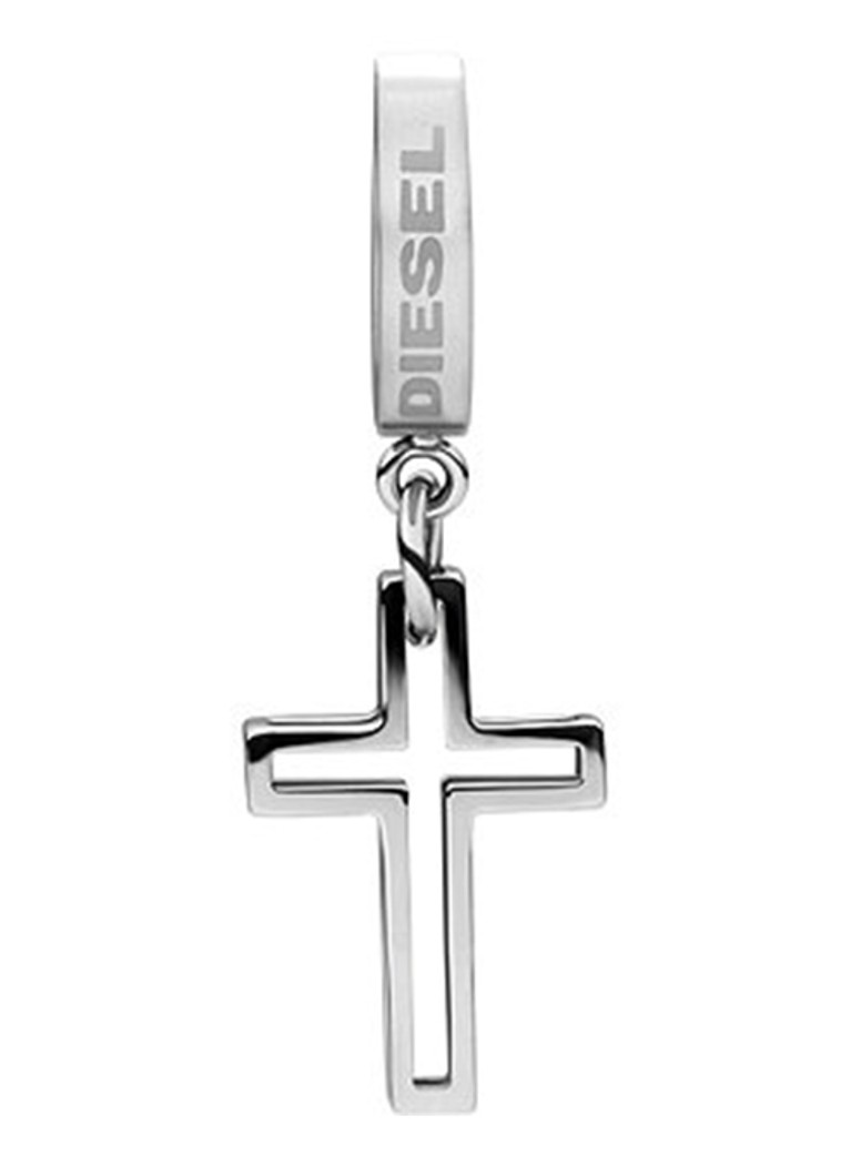 Diesel Dames Enkele oorring met hanger DX1333040 in de kleur Zilver