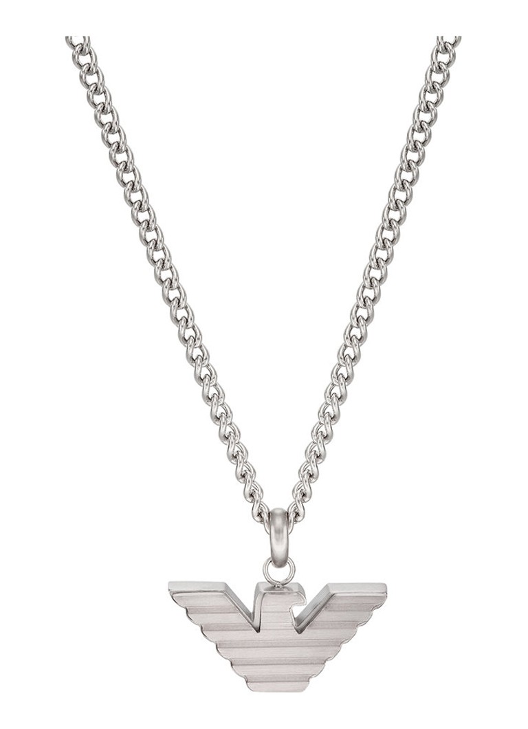 Armani Heren Essential ketting met hanger EGS2916040 in de kleur Zilver
