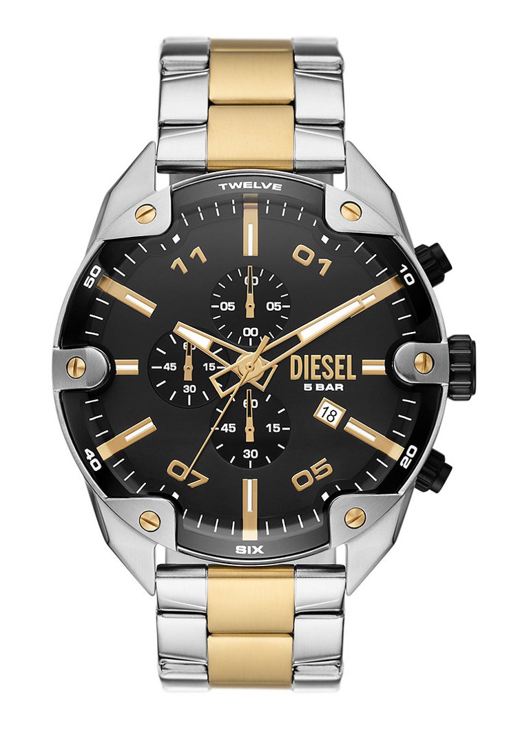 Diesel Heren Spiked horloge DZ4627 in de kleur Zilver