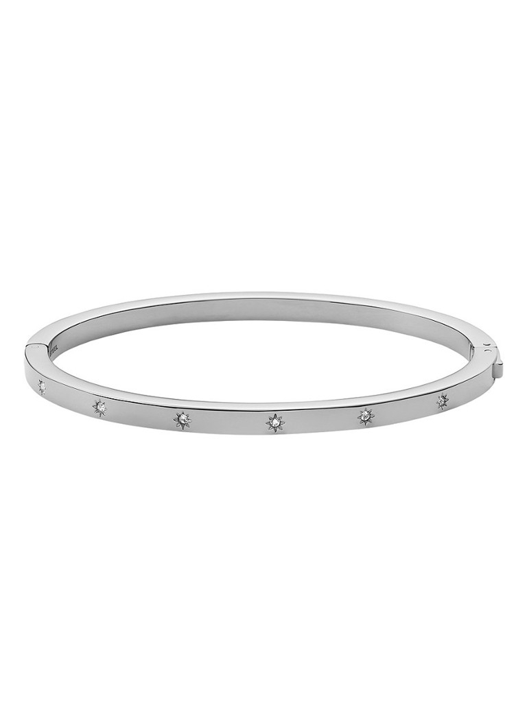Fossil Dames Sadie bangle met glassteen JF04420040 in de kleur Zilver