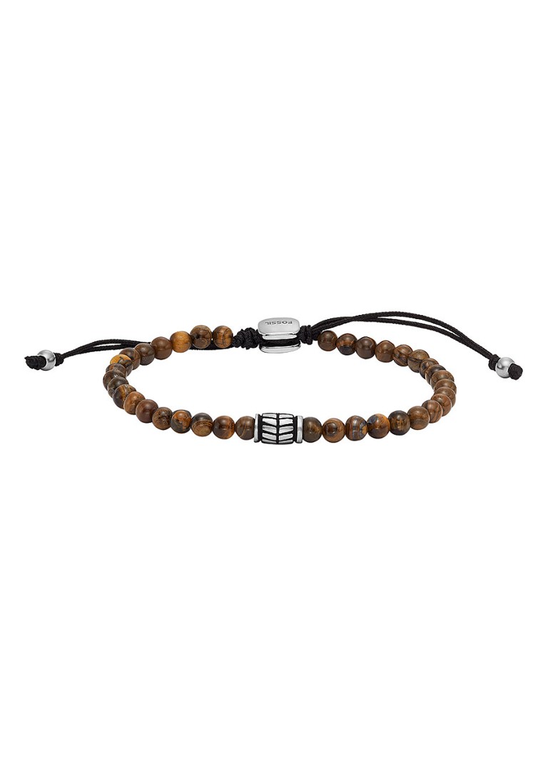 Fossil Heren Armband met kralen JF04413040 in de kleur Bruin