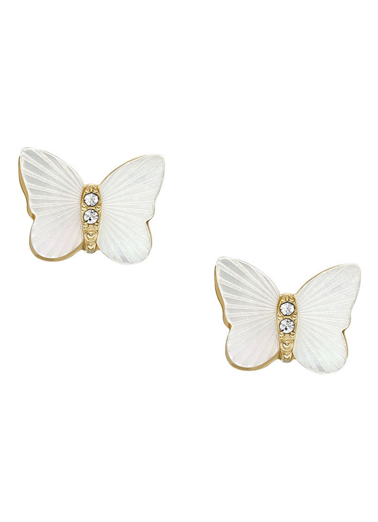 Fossil Dames Oorknopjes met kristal JF04422710 in de kleur Goud