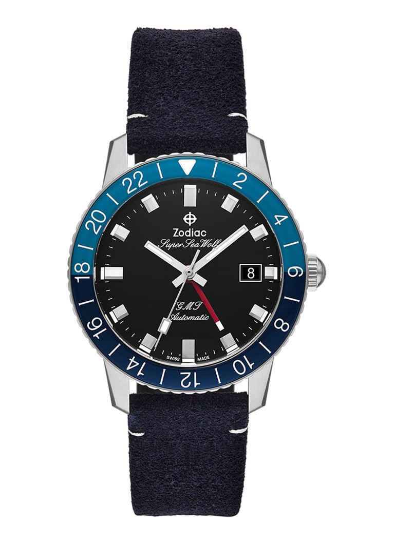 Zodiac Heren Super Sea Wolf Swiss GMT horloge ZO9413 in de kleur Zilver