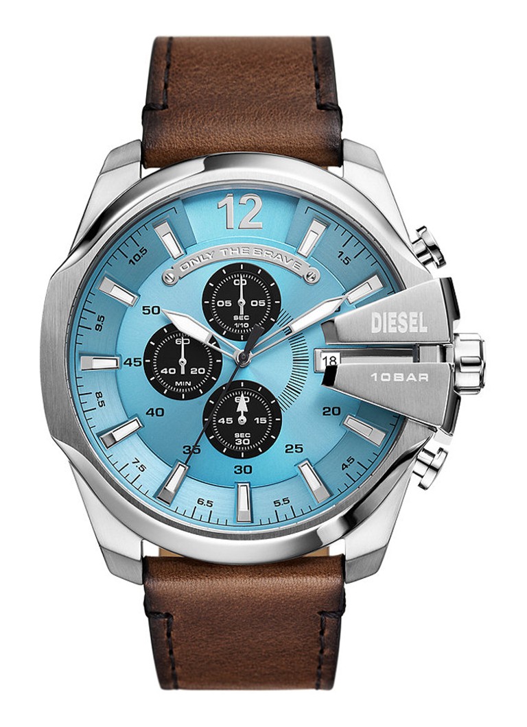 Diesel Heren Mega Chief horloge DZ4657 in de kleur Zilver