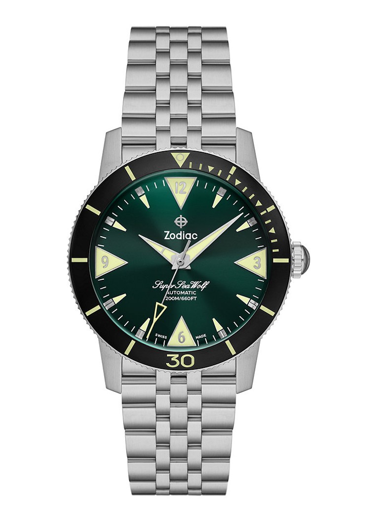 Zodiac Heren Super Sea Wolf Skin horloge ZO9218 in de kleur Zilver