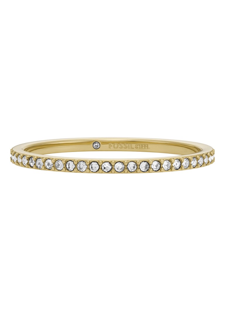 Fossil Dames Jewelry ring met kristal JF04686710 in de kleur Goud