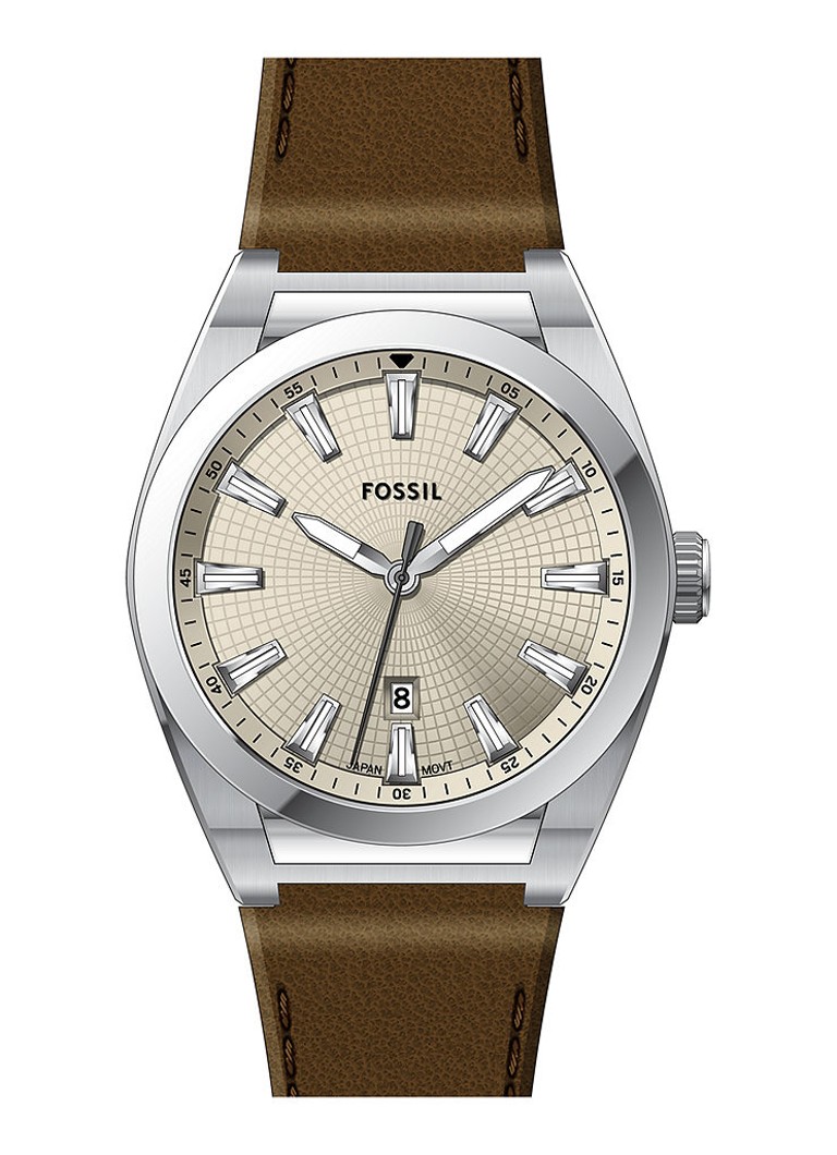 Fossil Heren Everett horloge FS6071 in de kleur Zilver