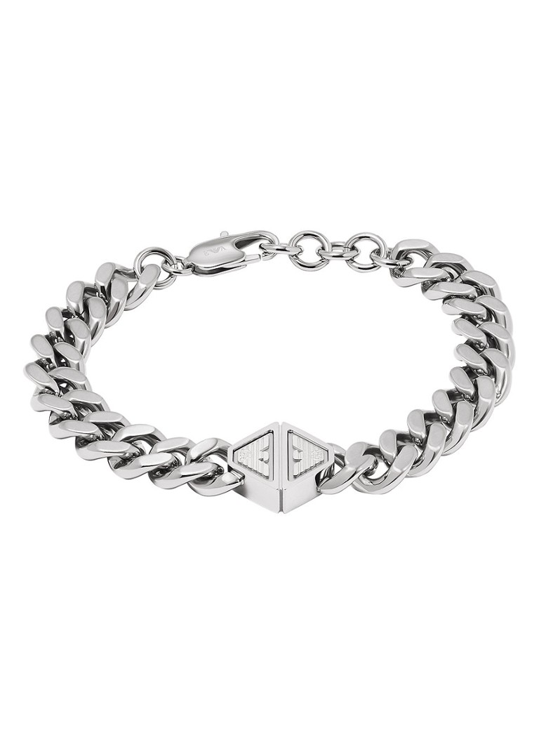 Armani Heren Schakelarmband EGS3132040 in de kleur Zilver