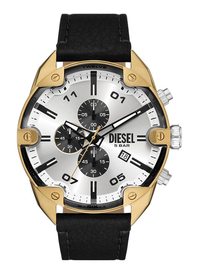 Diesel Heren Spiked horloge DZ4671 in de kleur Goud