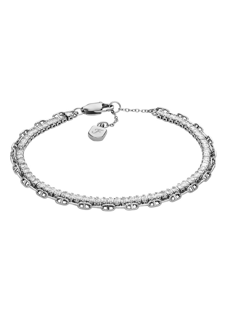Fossil Dames Heritage schakelarmband JA7273040 in de kleur Zilver