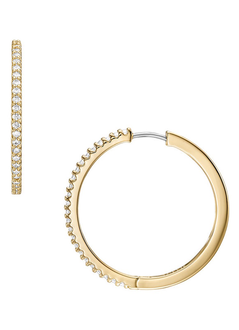 Fossil Dames Ellis oorringen met zirkonia JA7261710 in de kleur Goud