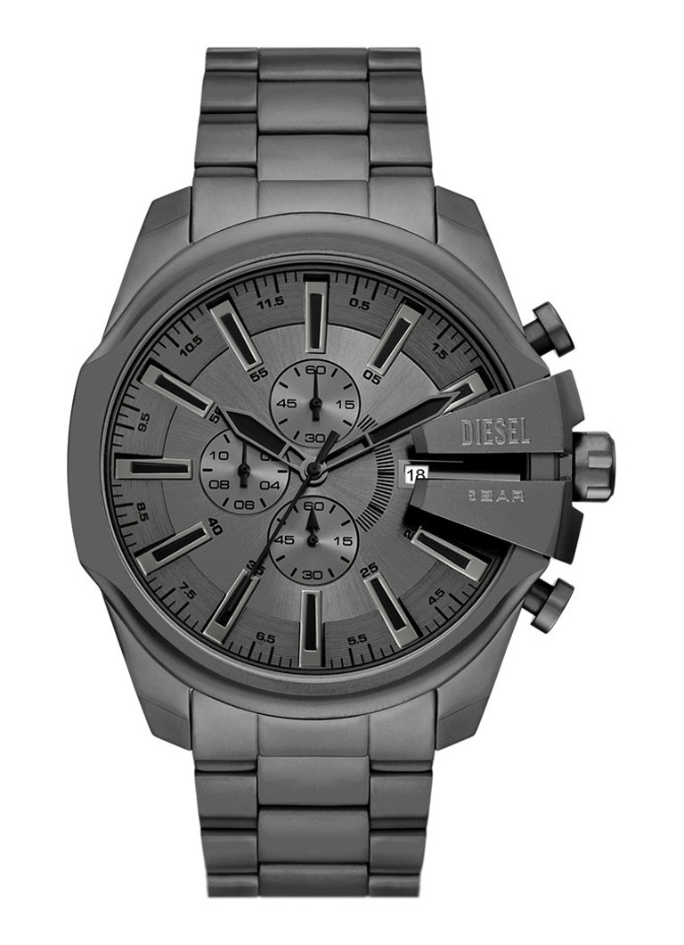 Diesel Heren Mega Chief Slim horloge DZ4676 in de kleur Antraciet